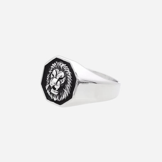 Stainless Steel Lion Ring - Silver