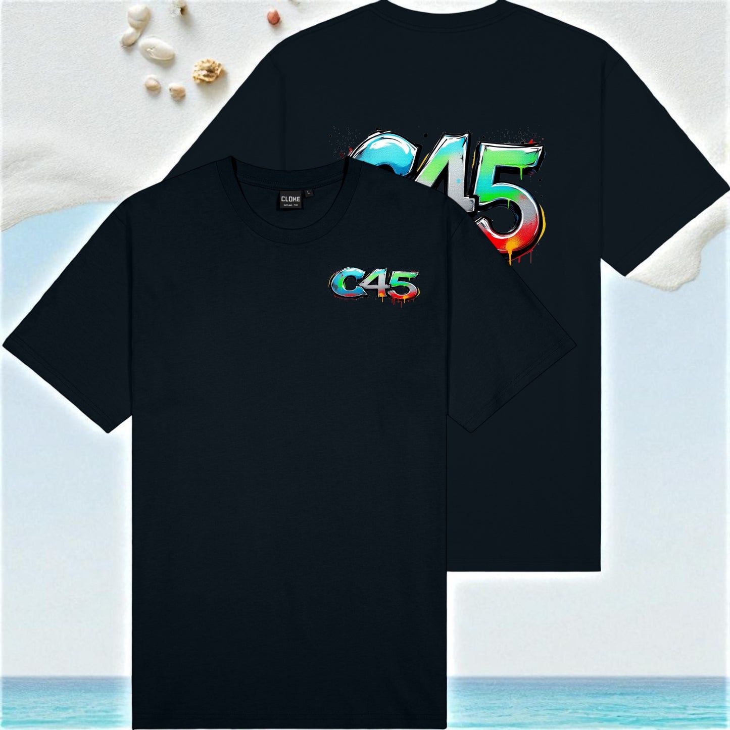 C45 Tee- Large Back, Logo Front