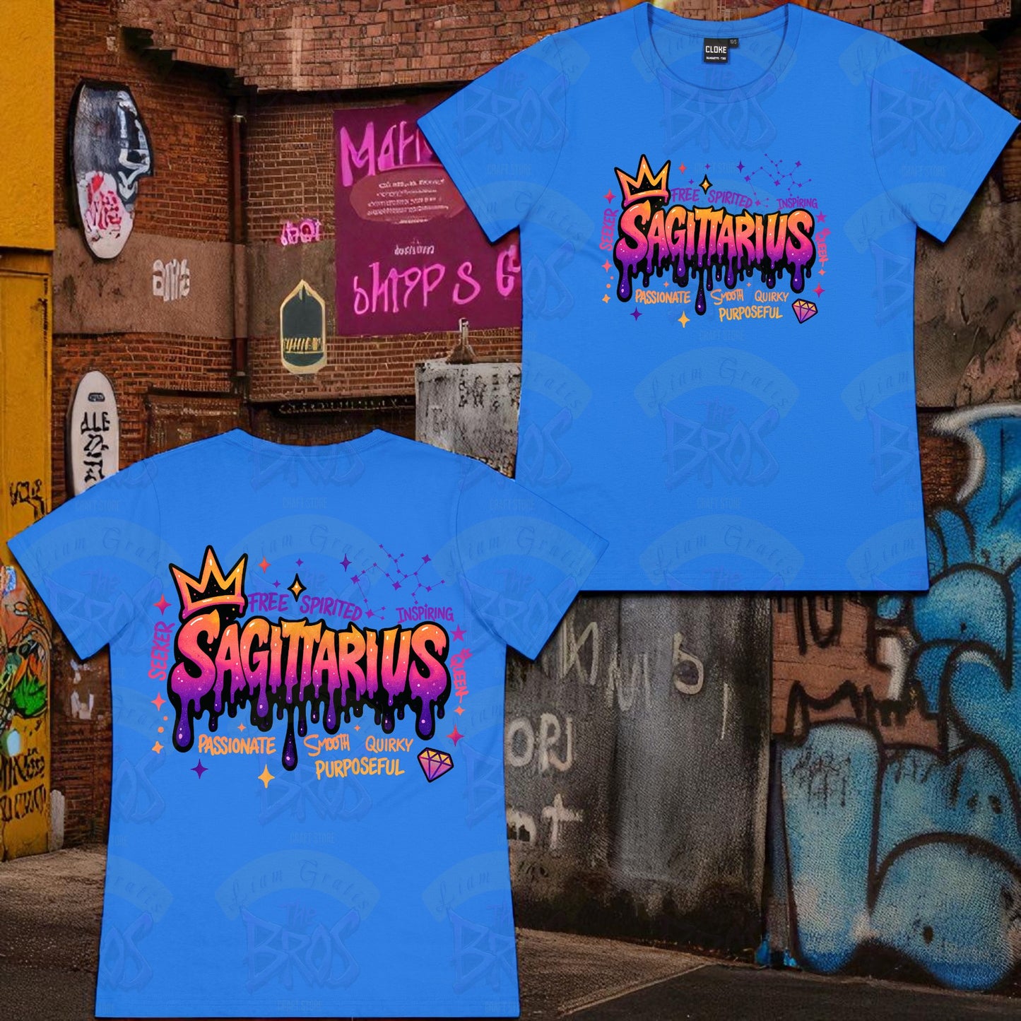 Silhouette Vibe Tee - Zodiac Graffiti Series