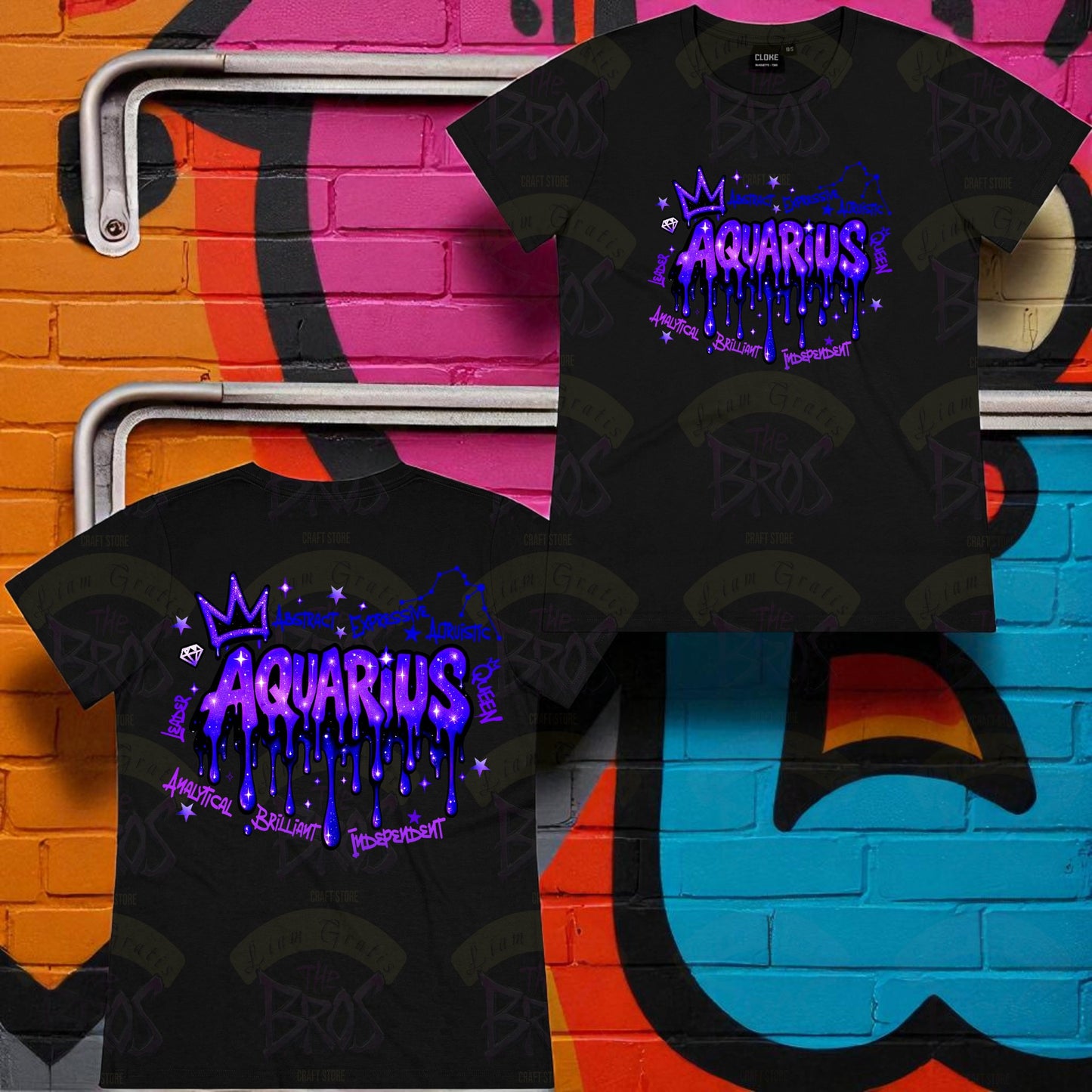 Silhouette Vibe Tee - Zodiac Graffiti Series