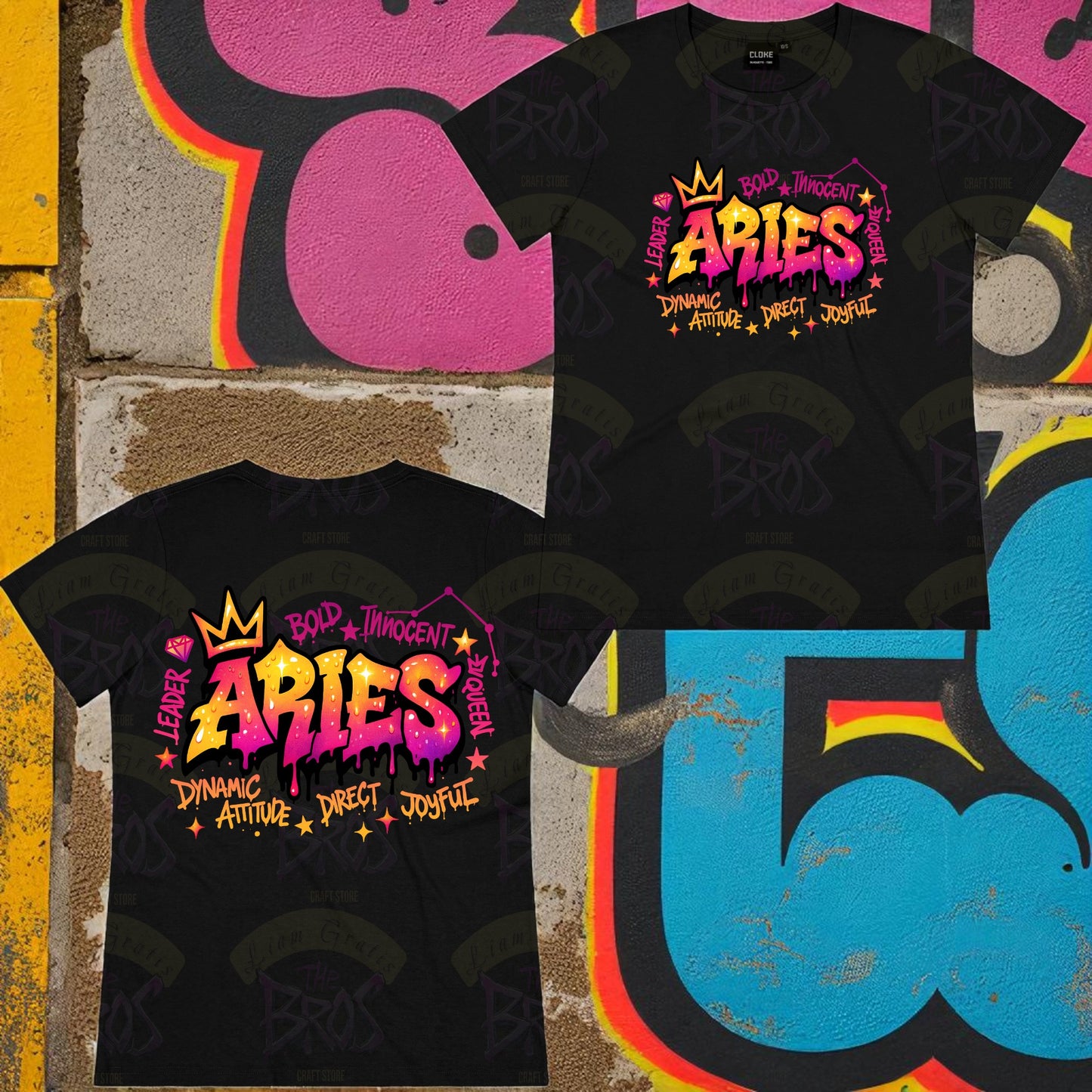 Silhouette Vibe Tee - Zodiac Graffiti Series