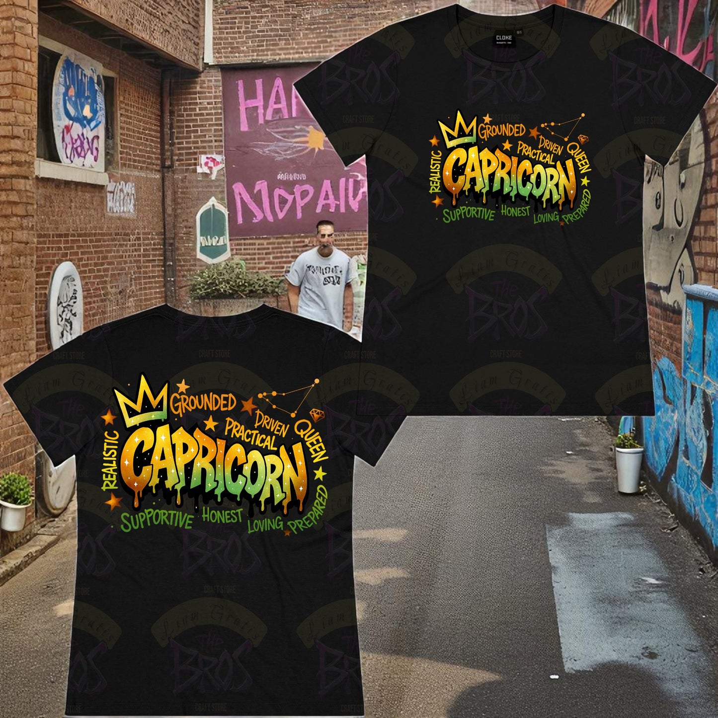 Silhouette Vibe Tee - Zodiac Graffiti Series