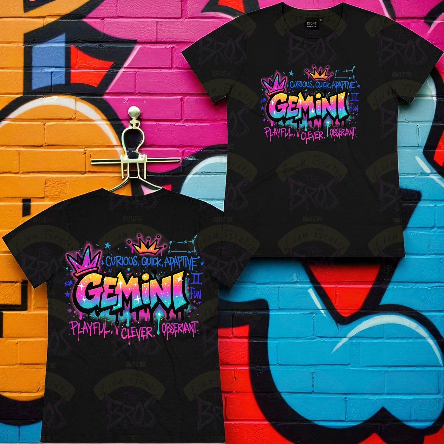Silhouette Vibe Tee - Zodiac Graffiti Series