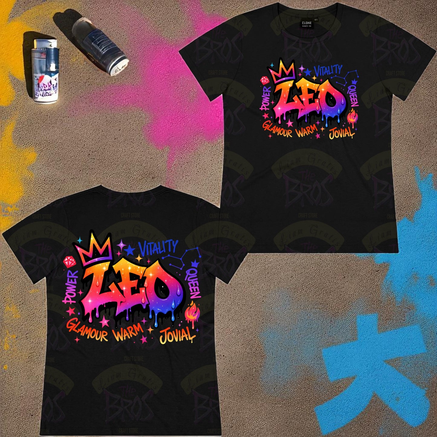 Silhouette Vibe Tee - Zodiac Graffiti Series
