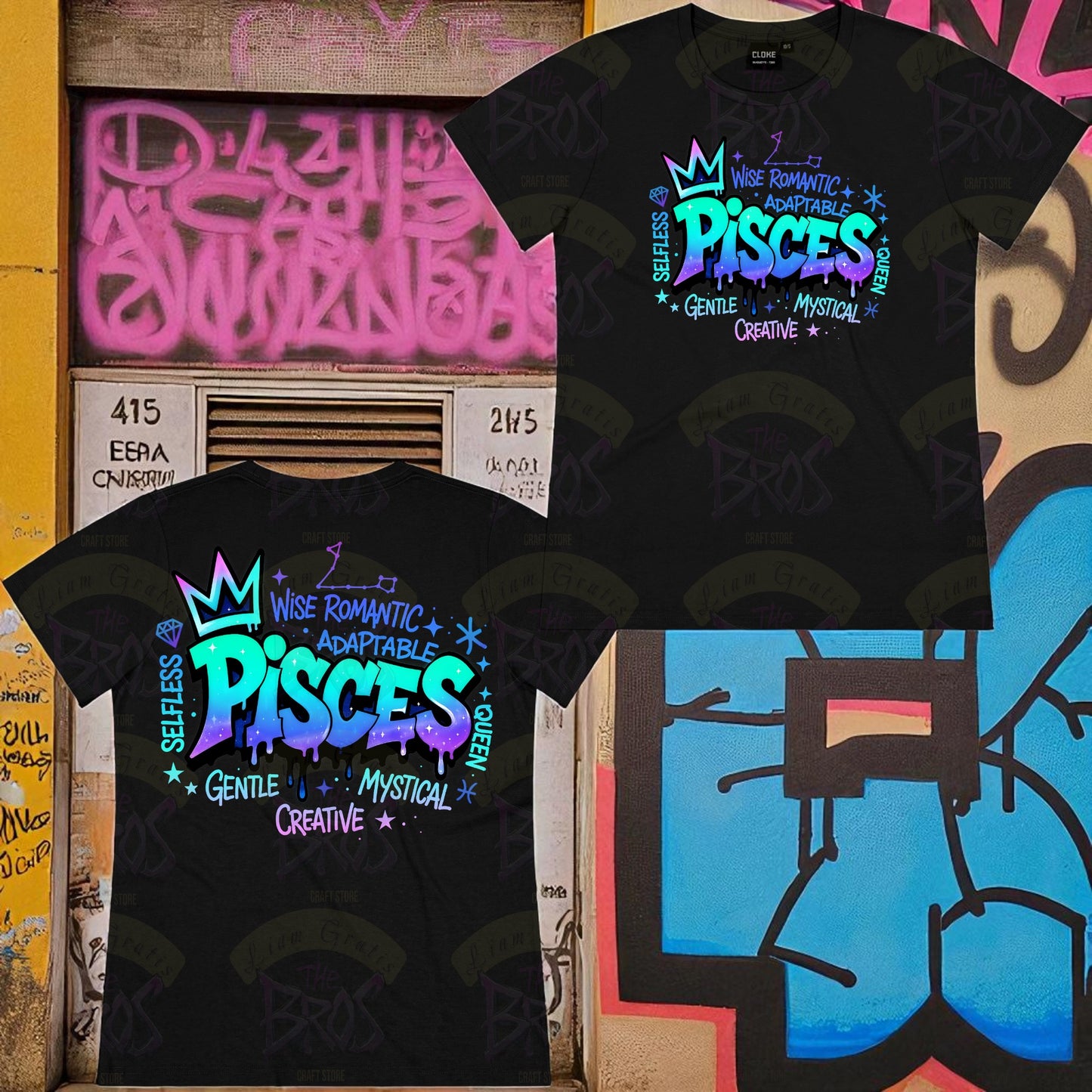 Silhouette Vibe Tee - Zodiac Graffiti Series
