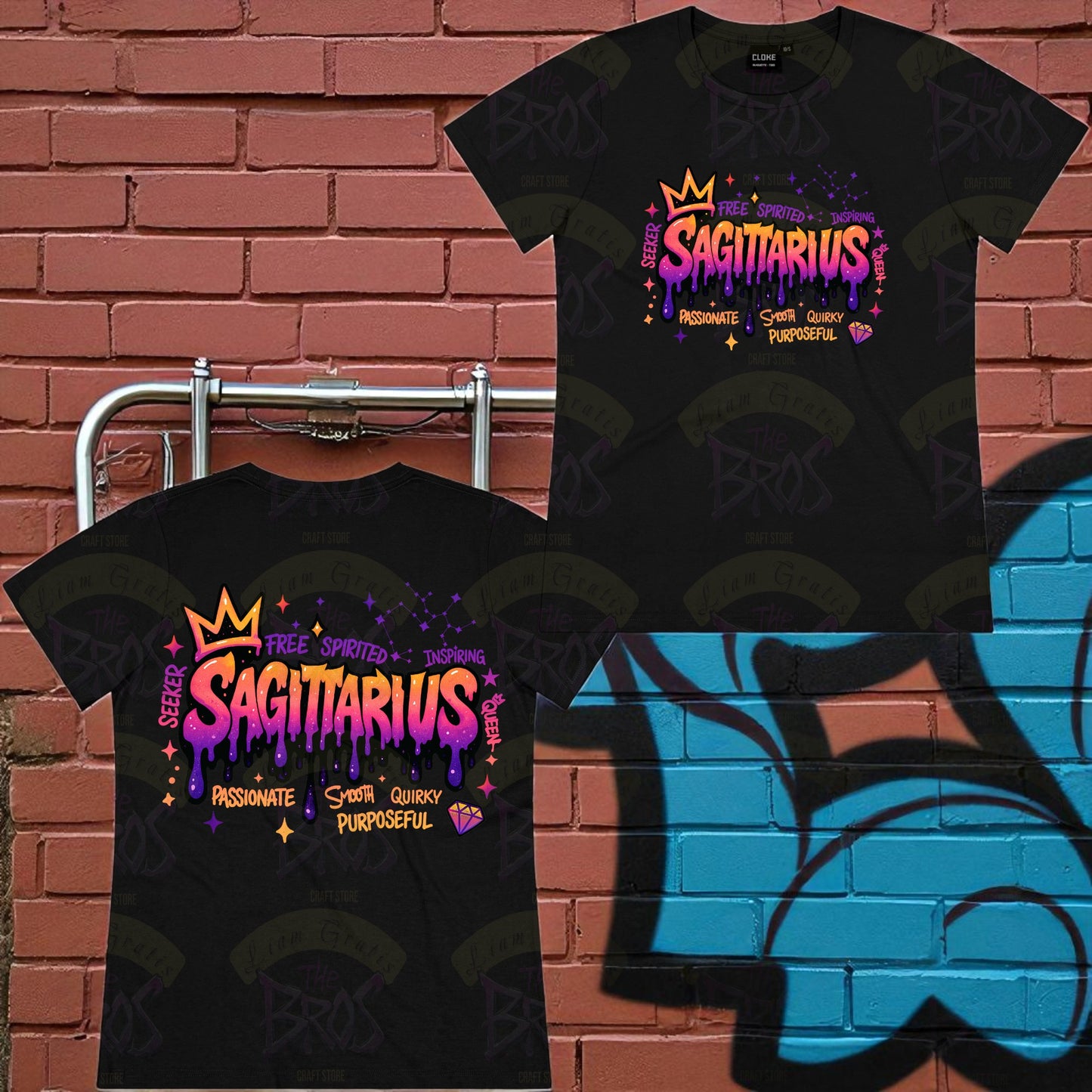 Silhouette Vibe Tee - Zodiac Graffiti Series