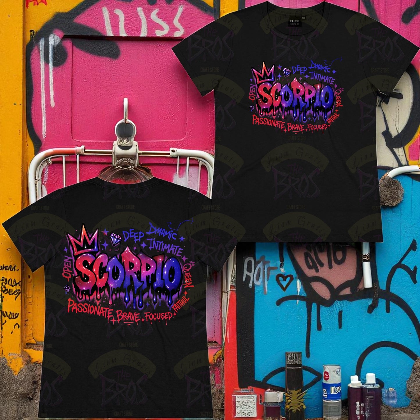 Silhouette Vibe Tee - Zodiac Graffiti Series