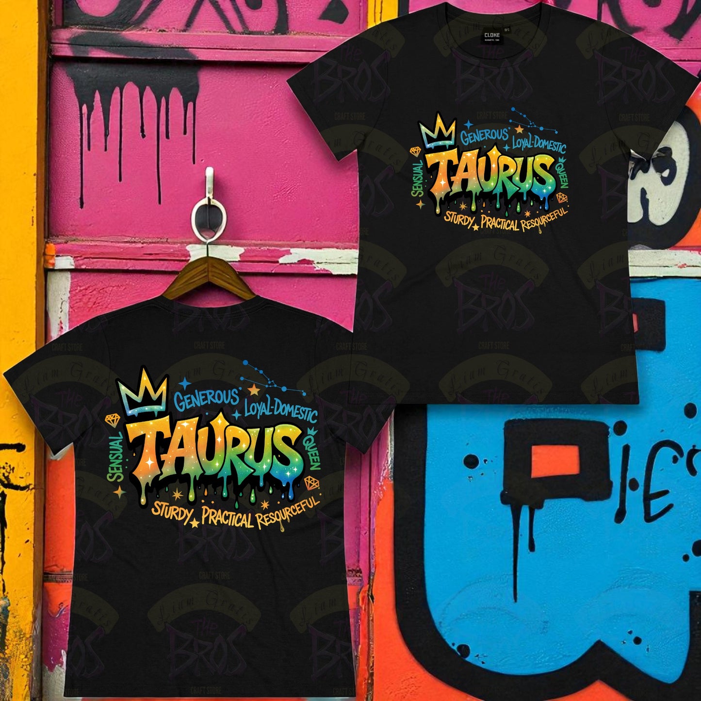 Silhouette Vibe Tee - Zodiac Graffiti Series
