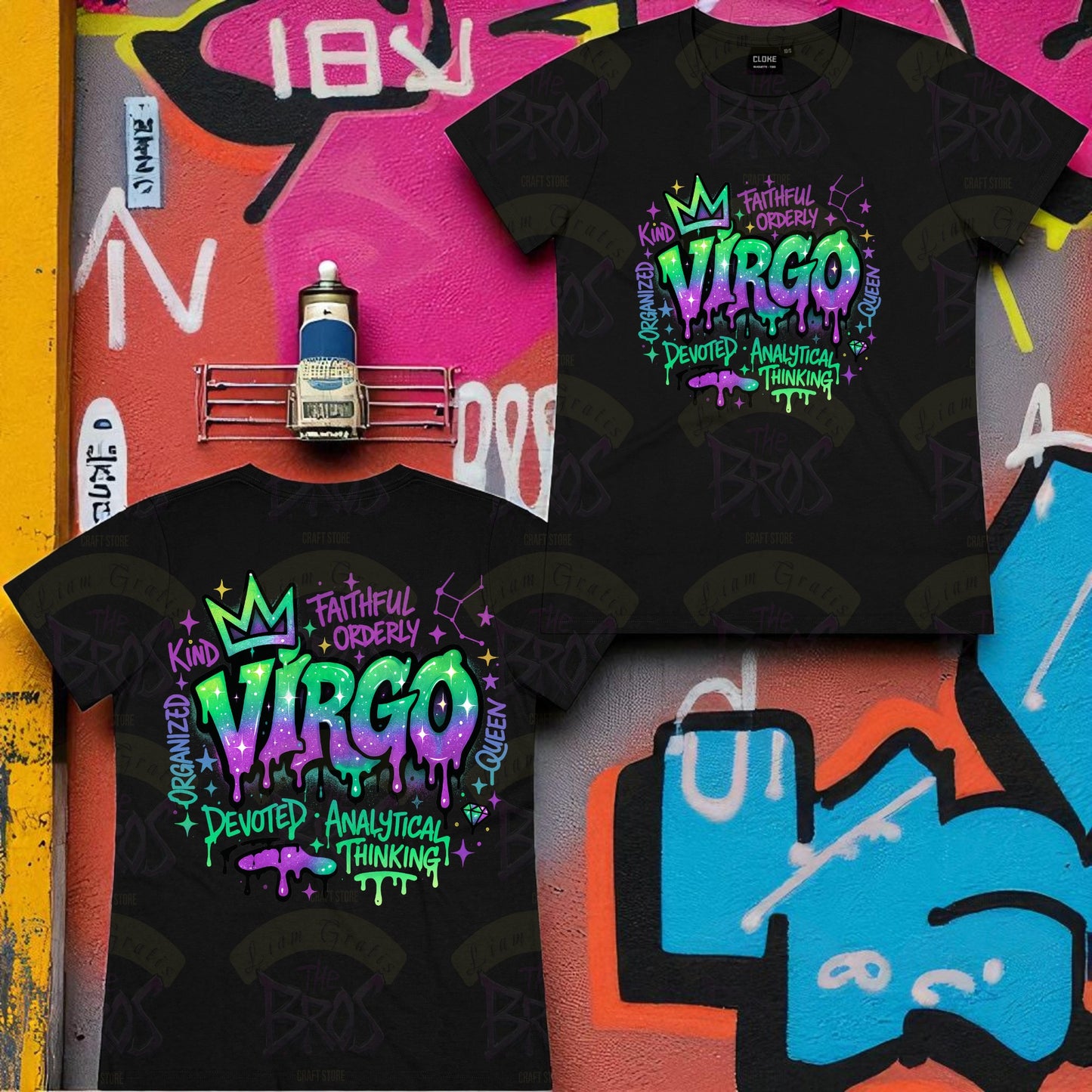 Silhouette Vibe Tee - Zodiac Graffiti Series