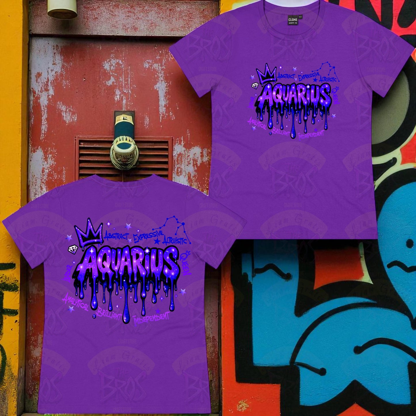Silhouette Vibe Tee - Zodiac Graffiti Series