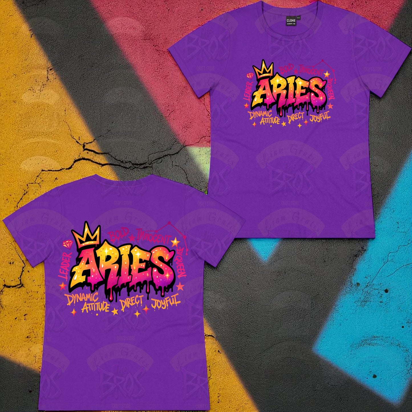 Silhouette Vibe Tee - Zodiac Graffiti Series