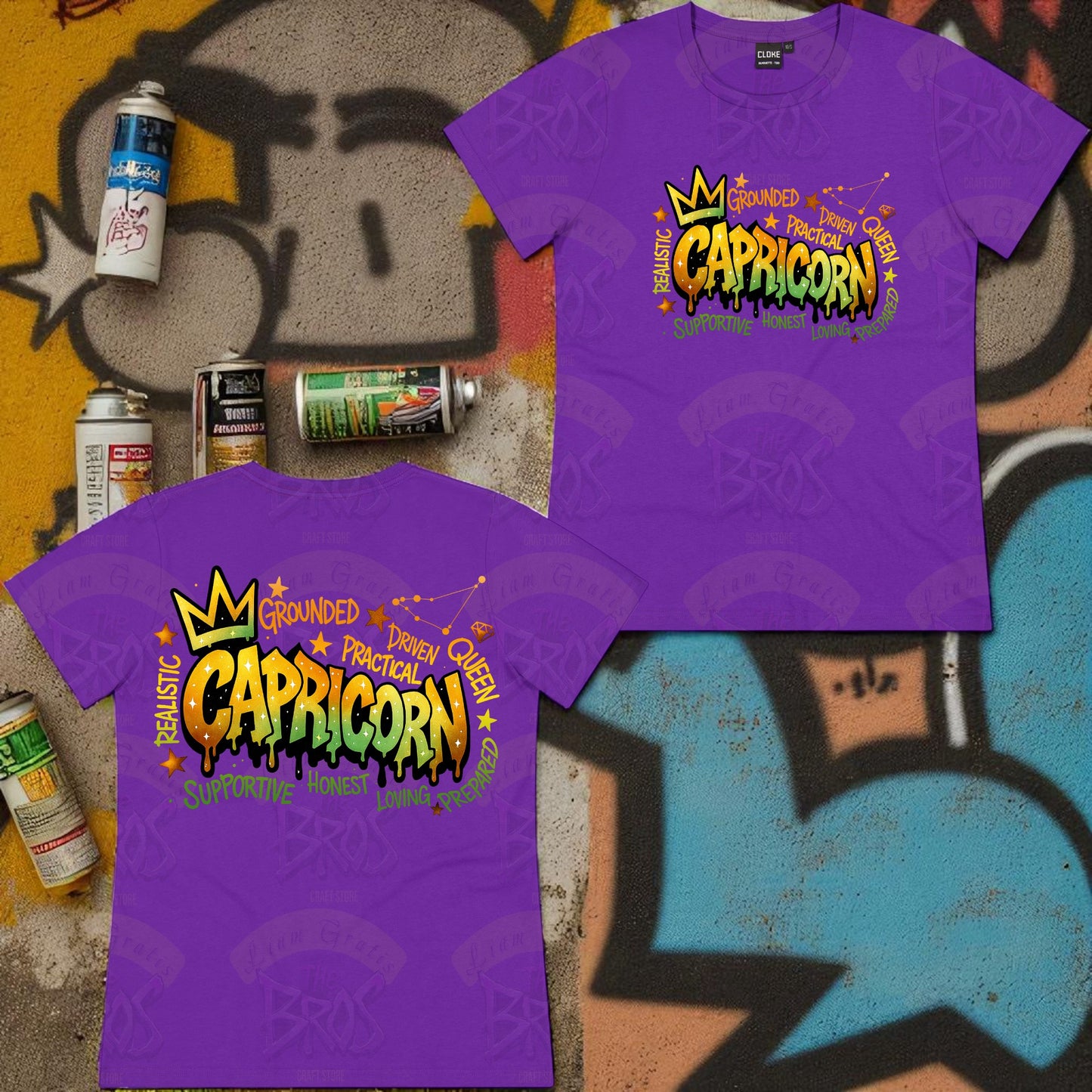 Silhouette Vibe Tee - Zodiac Graffiti Series
