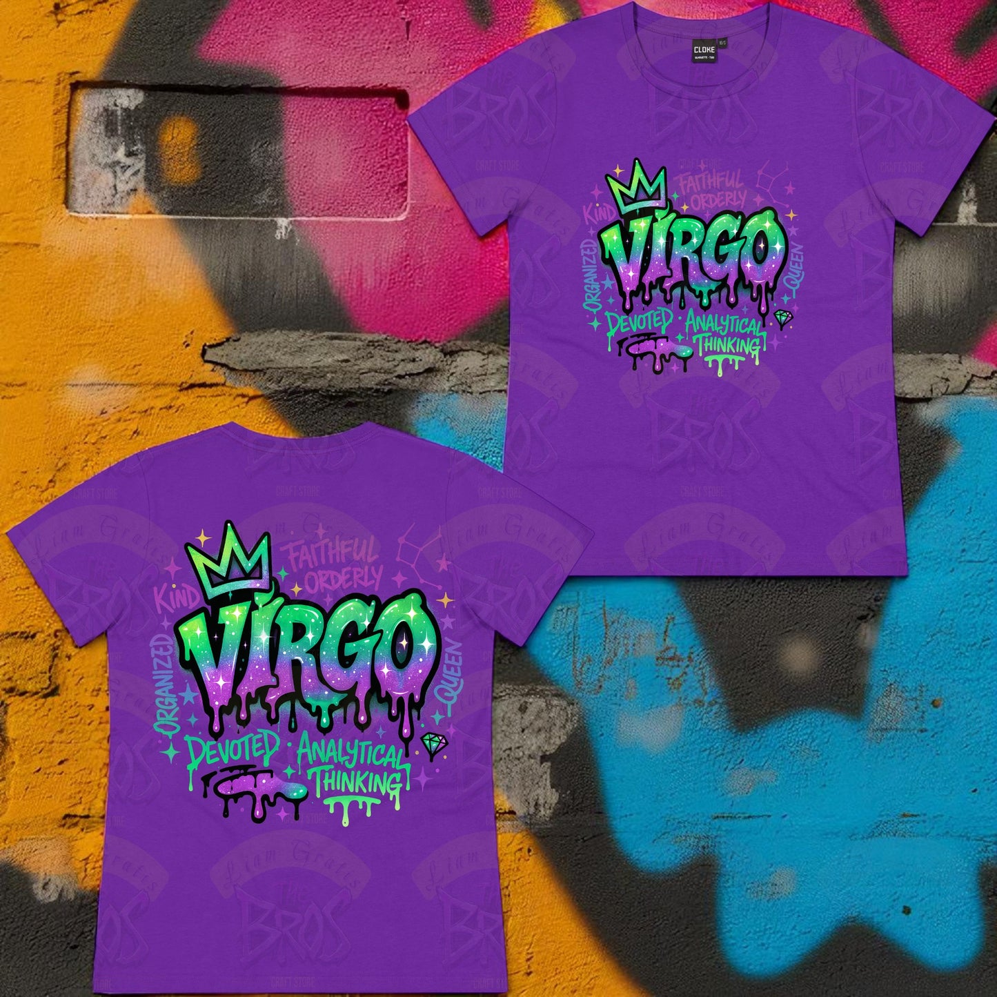 Silhouette Vibe Tee - Zodiac Graffiti Series