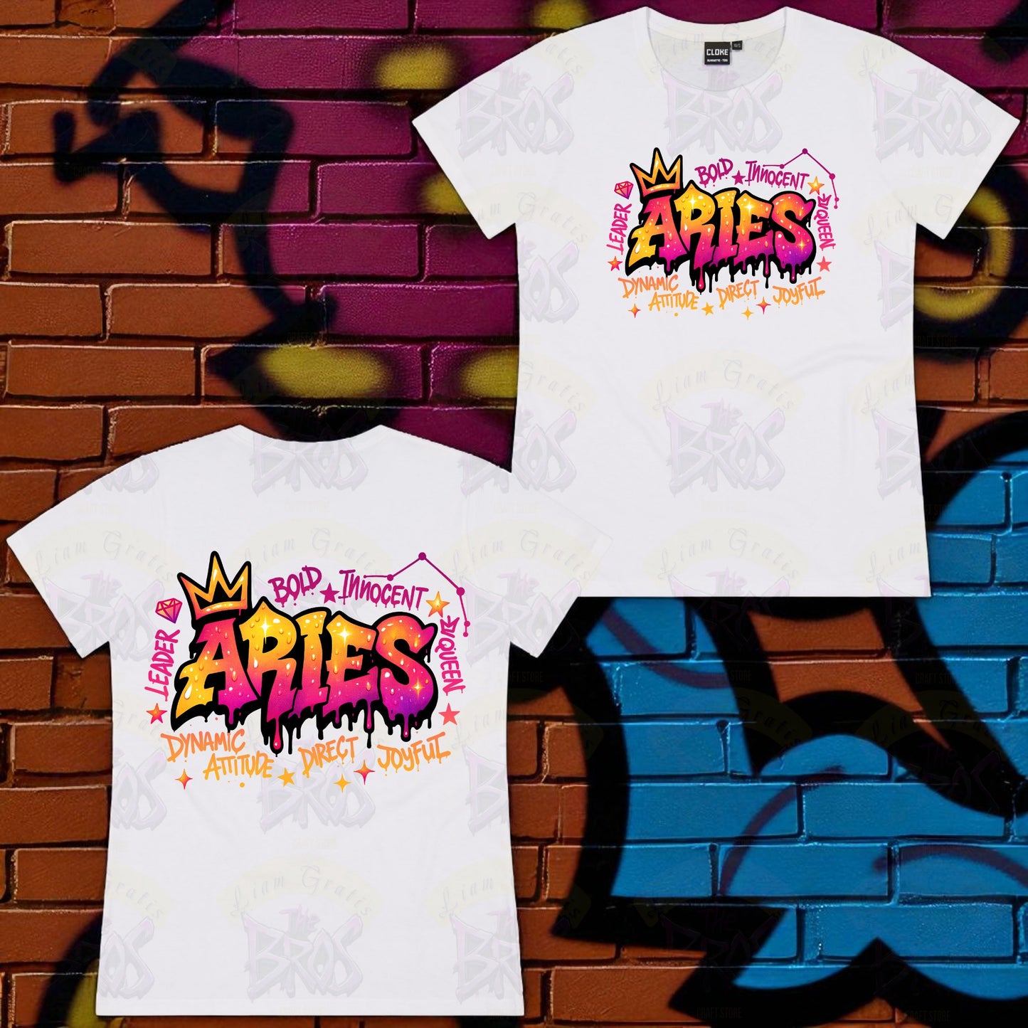 Silhouette Vibe Tee - Zodiac Graffiti Series