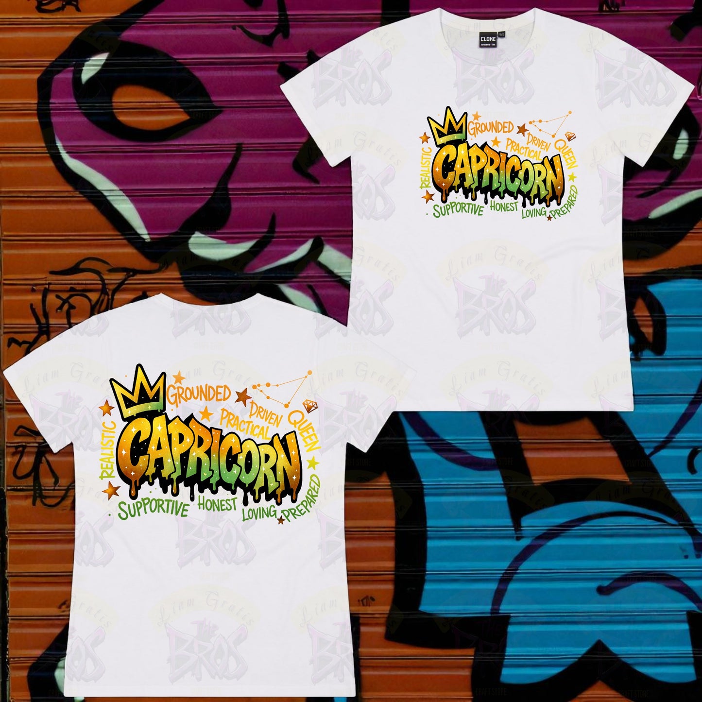 Silhouette Vibe Tee - Zodiac Graffiti Series