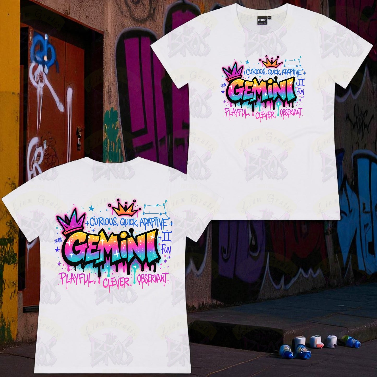 Silhouette Vibe Tee - Zodiac Graffiti Series