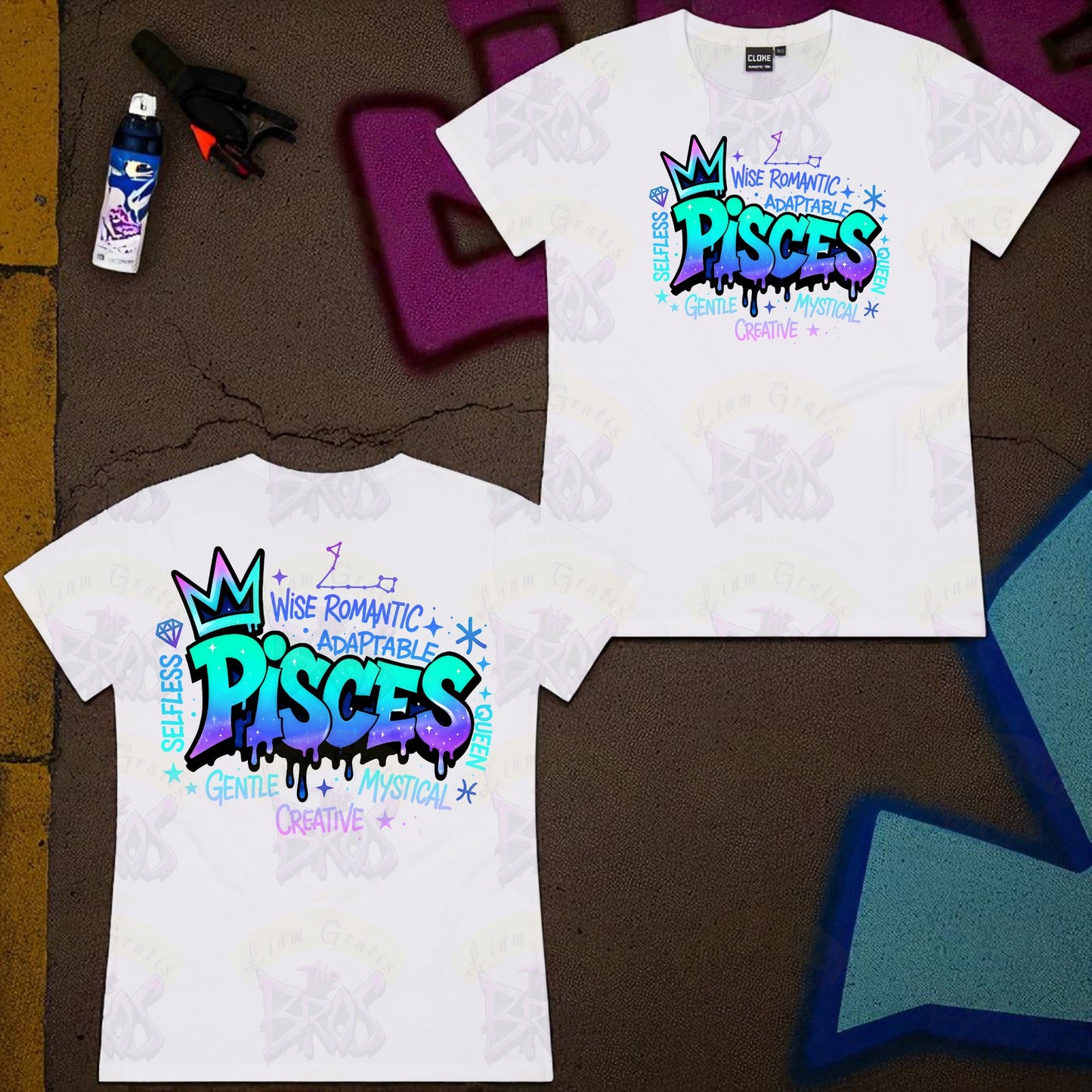 Silhouette Vibe Tee - Zodiac Graffiti Series
