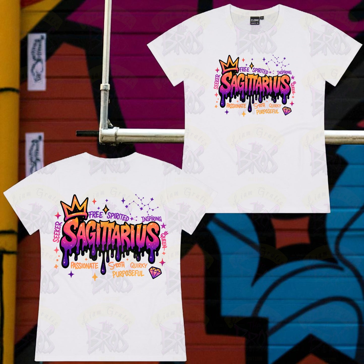 Silhouette Vibe Tee - Zodiac Graffiti Series
