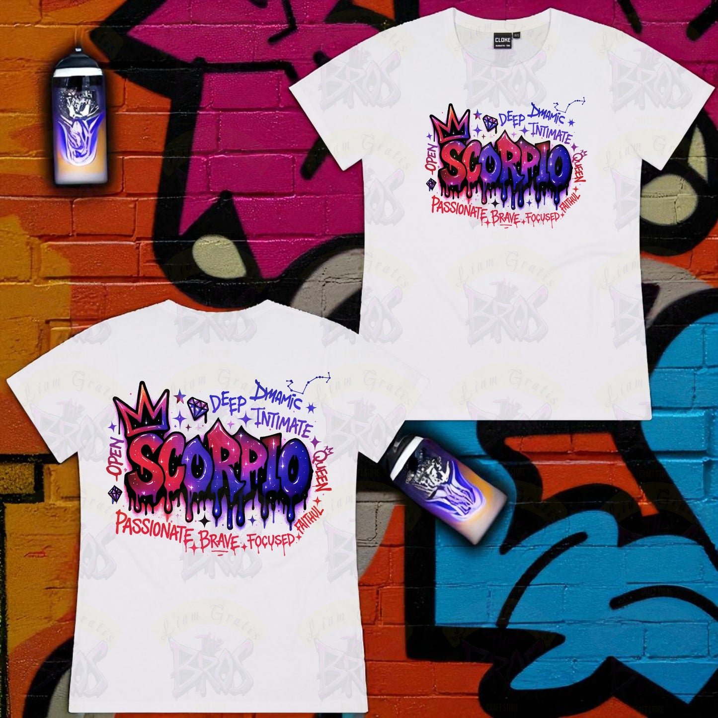 Silhouette Vibe Tee - Zodiac Graffiti Series