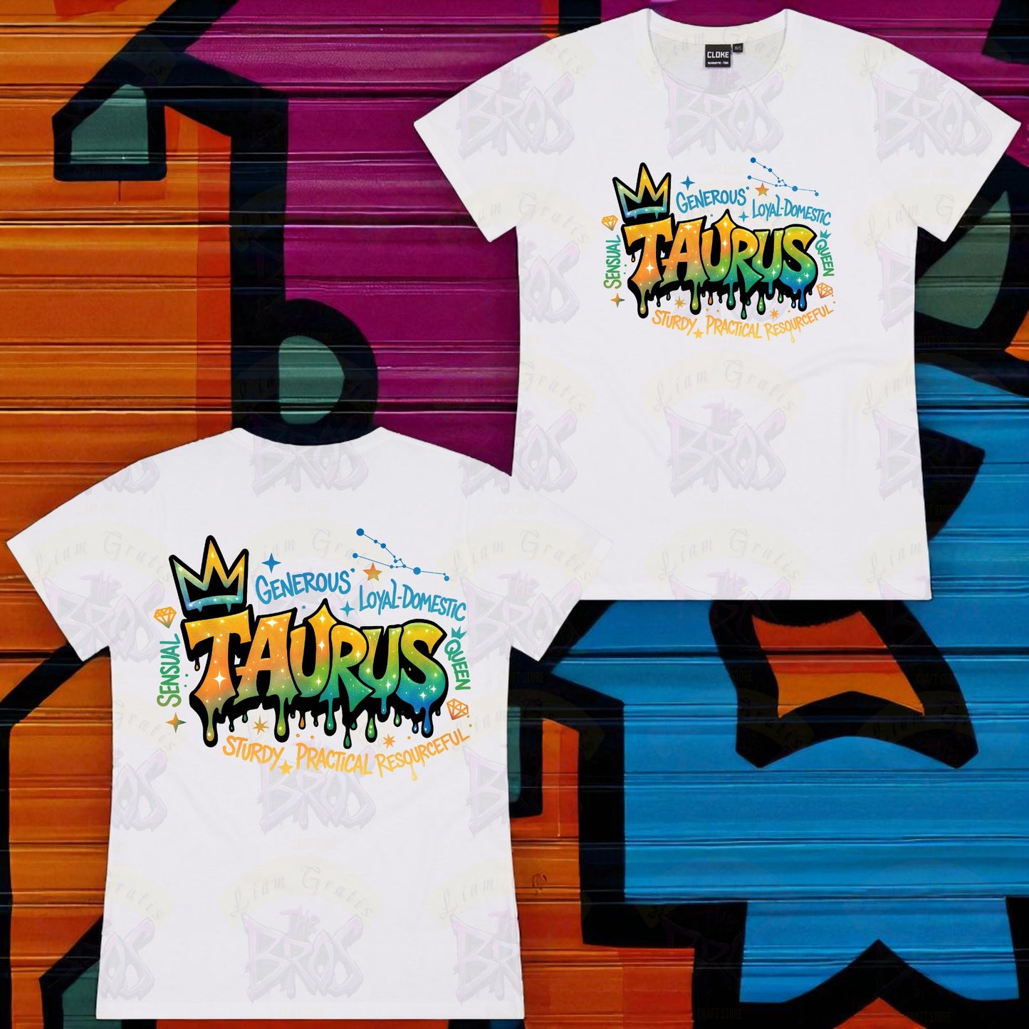 Silhouette Vibe Tee - Zodiac Graffiti Series