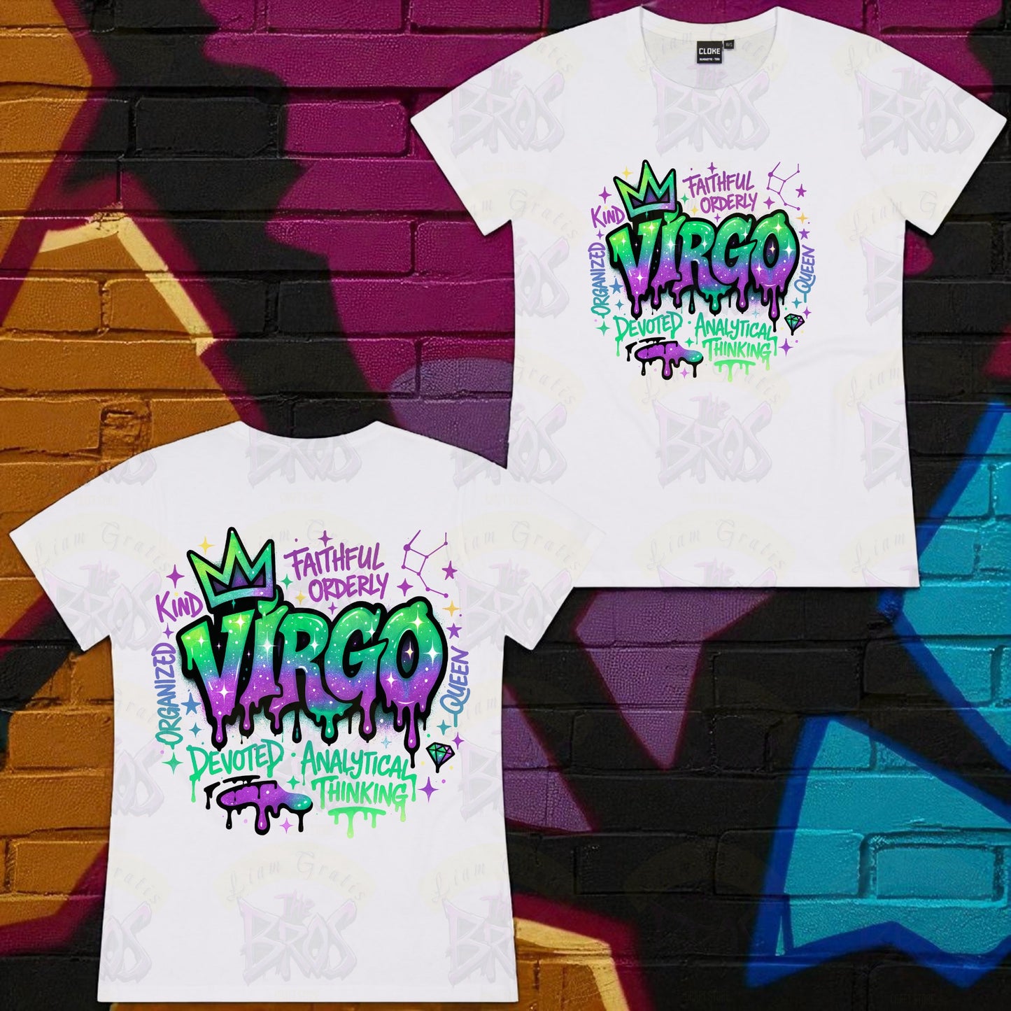 Silhouette Vibe Tee - Zodiac Graffiti Series