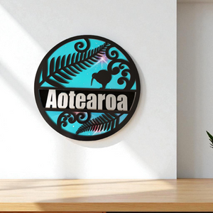 Aotearoa Layered Art Sign  Spray Art Edition - Liam Gratis - Arts and Crafts