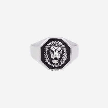 Stainless Steel Lion Ring - Silver