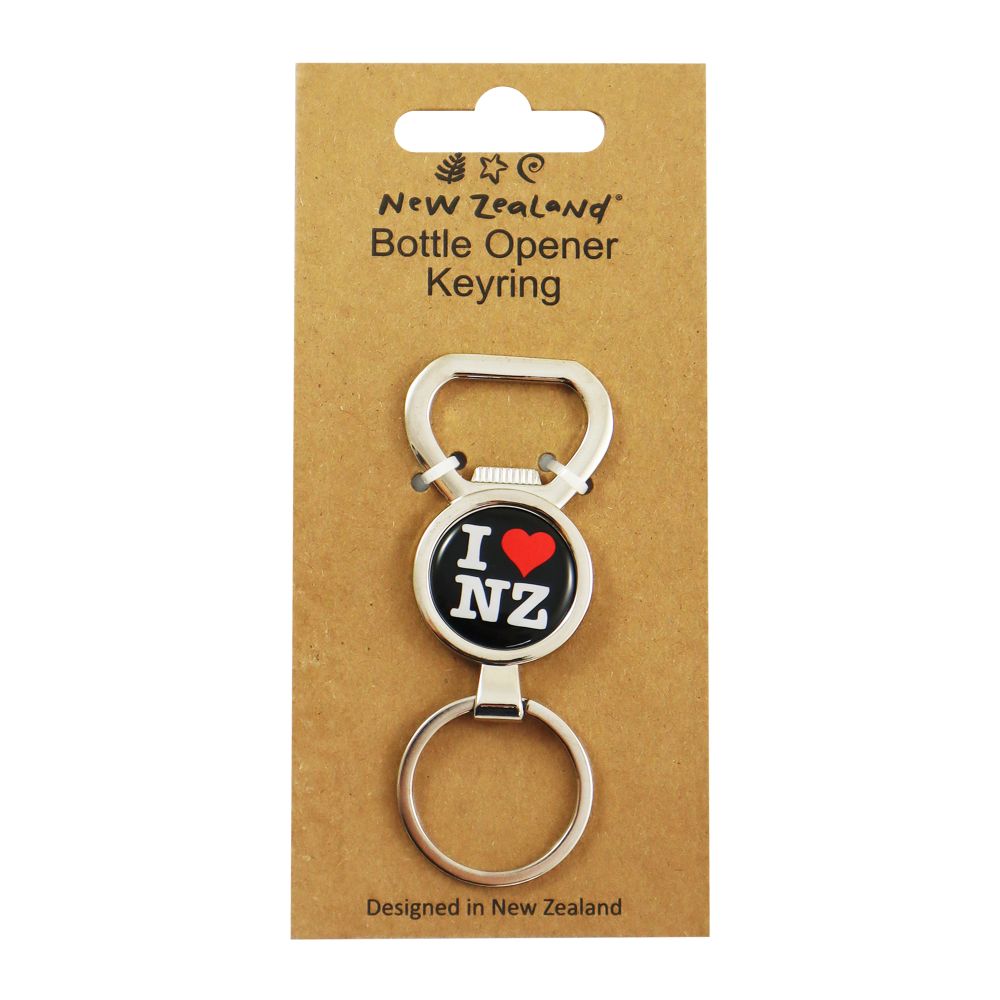 Bottle Opener Keyring I LOVE NZ
