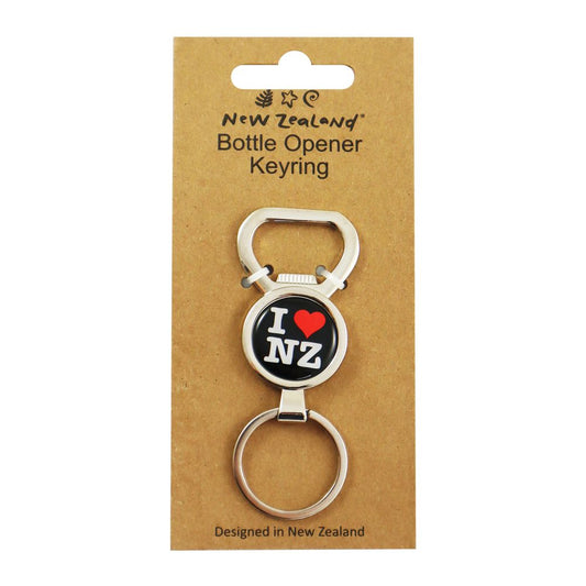 Bottle Opener Keyring I LOVE NZ