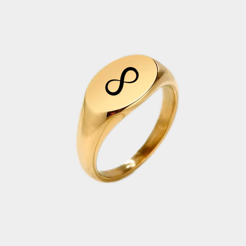 Personalised Stainless Steel Oval Signet Ring