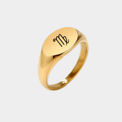 Personalised Stainless Steel Oval Signet Ring