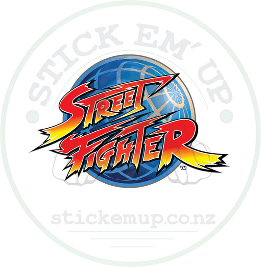 Street Fighter Sticker – Fight, Flex, Finish 👊💥